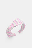 Stripe Bow Headband  Candy Pink  hi-res