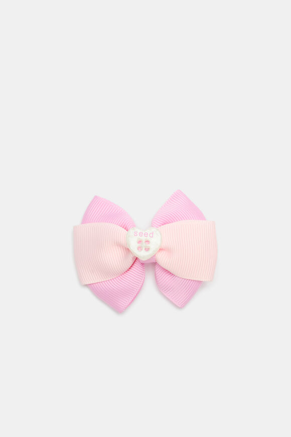 Two-Tone Grosgrain Bow Duck Clip  Candy Pink  hi-res