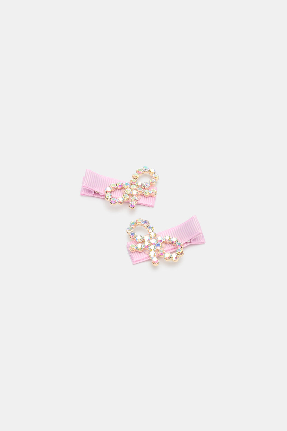 Crystal Bow Duck Clips  Candy Pink