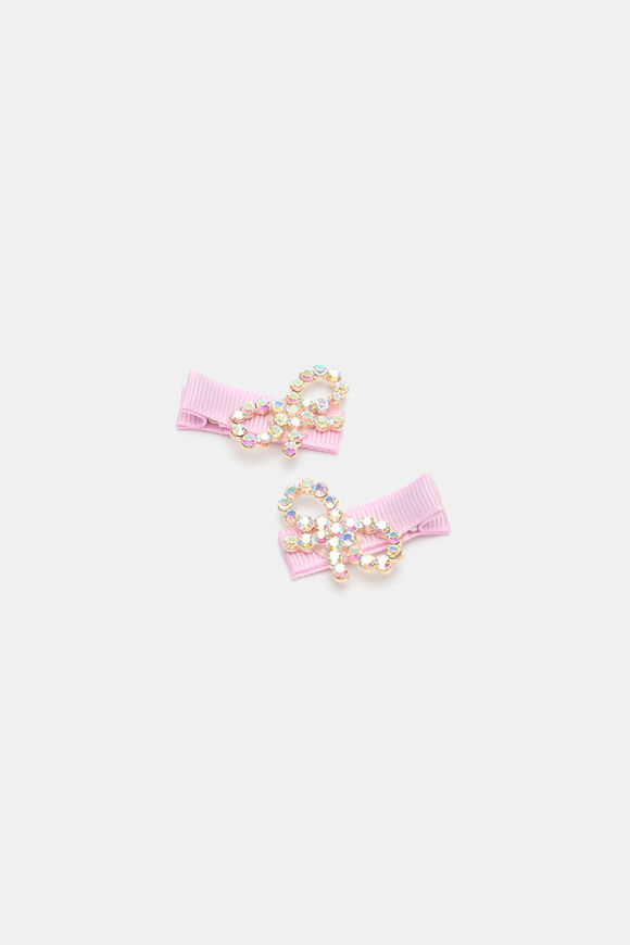 Crystal Bow Duck Clips  Candy Pink  hi-res
