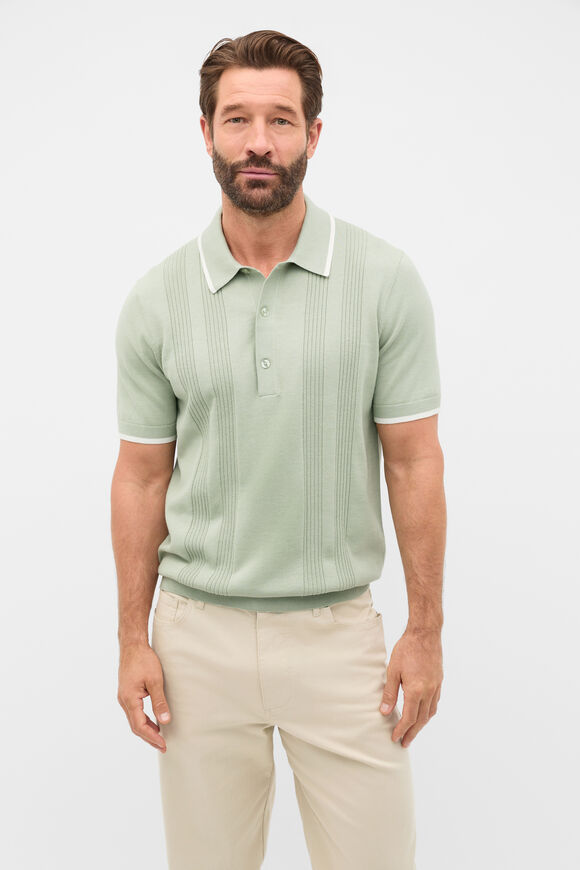 Cotton Rib Polo  Aloe  hi-res