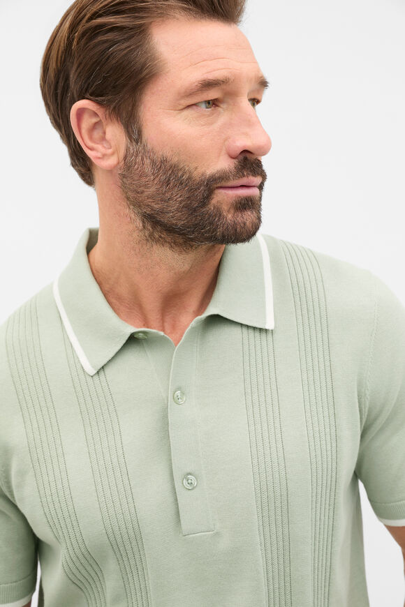 Cotton Rib Polo  Aloe  hi-res