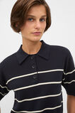 Jacquard Stripe Polo Knit  Twilight Blue  hi-res