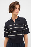 Jacquard Stripe Polo Knit  Twilight Blue  hi-res
