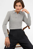 Jacquard Knit Polo  Feather Grey Marle  hi-res