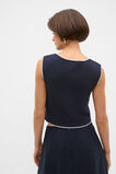 Textured Mini Scallop Knit Top  Twilight Blue  hi-res