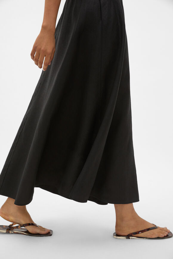 Core Linen Midi Skirt  Black  hi-res