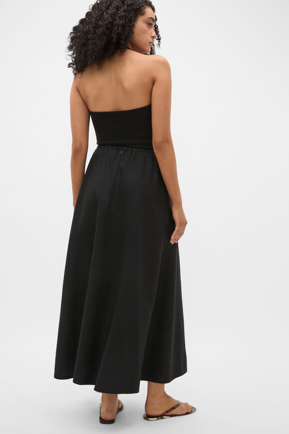 Core Linen Midi Skirt  Black  hi-res