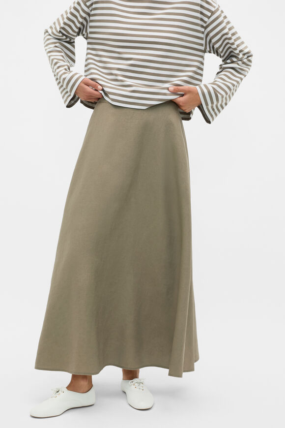 Core Linen Midi Skirt  Caper  hi-res