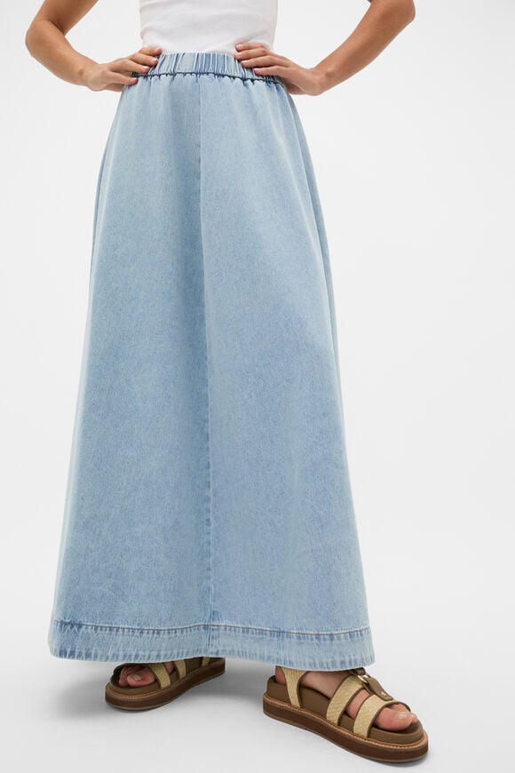 Soft Denim Circle Skirt   Chalk Blue Wash  hi-res