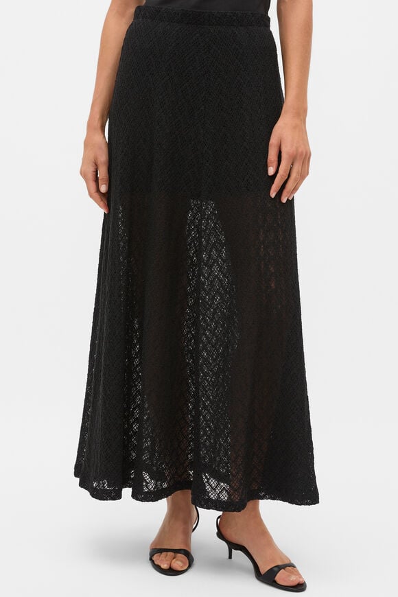 Lace Maxi Skirt  Black  hi-res