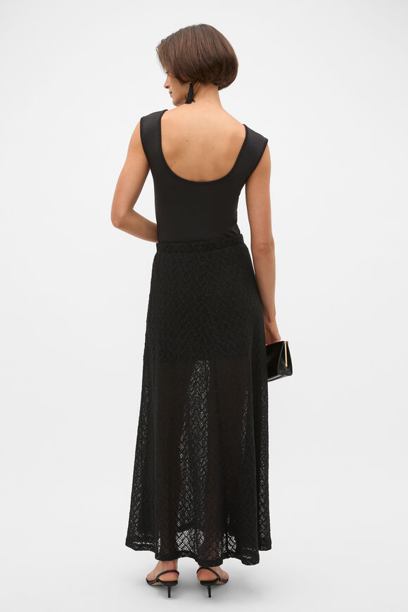Lace Maxi Skirt  Black  hi-res