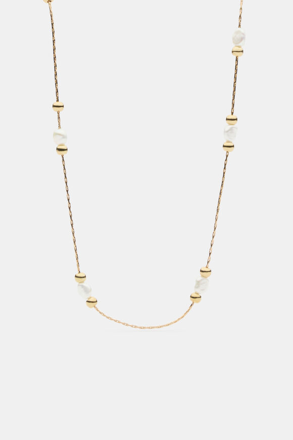 Pearl Bead Necklace  Gold  hi-res