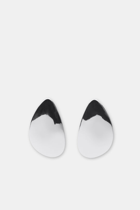 Large Oval Earring  Silver  hi-res