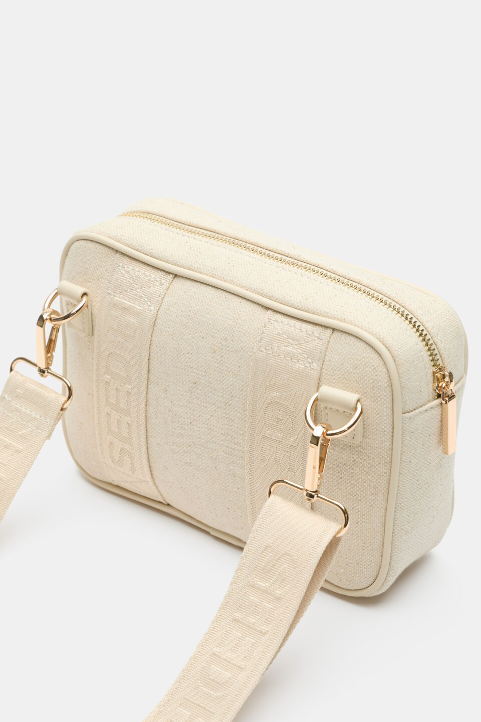 Mini Canvas Crossbody Bag  Natural