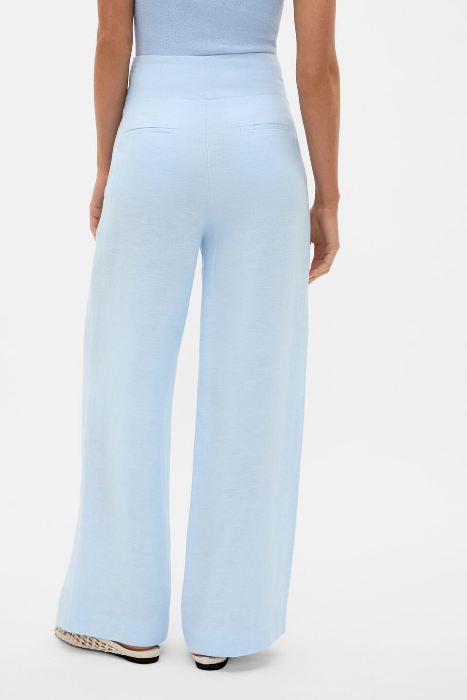 Core Linen Waisted Pant  Chalk Blue Crossdye