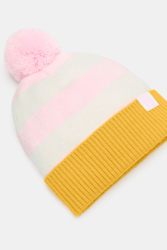 Mini Stripe Beanie  Pink Multi  hi-res