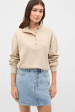 Cotton Rib Funnel Neck Sweat  Cashew Cream Marle  hi-res