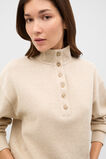 Cotton Rib Funnel Neck Sweat  Cashew Cream Marle  hi-res