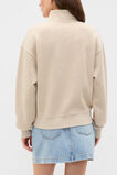 Cotton Rib Funnel Neck Sweat  Cashew Cream Marle  hi-res