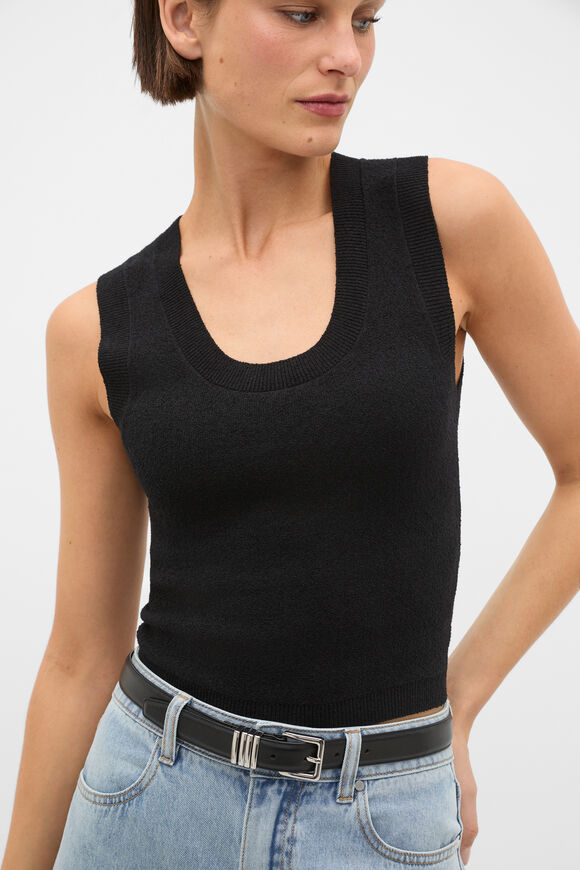 Boucle Knit Tank  Black  hi-res