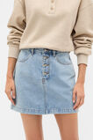 Denim Mini Button Through Skirt  Breeze Blue Wash  hi-res