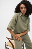 Core Linen Half Placket Popover  Caper  hi-res