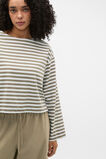 Boatneck Long Sleeve Top  Caper Stripe  hi-res