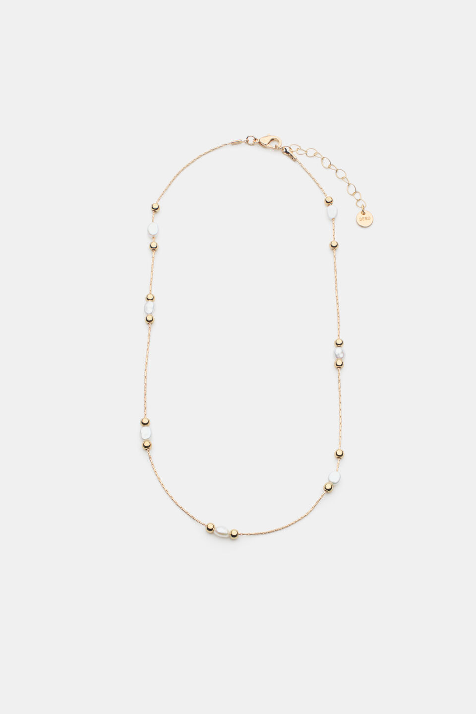 Pearl Bead Necklace  Gold