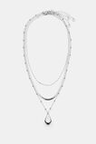 Oval Pendant Necklace  Silver  hi-res