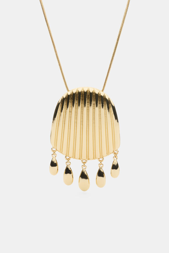 Teardrop Pendant Necklace  Gold  hi-res