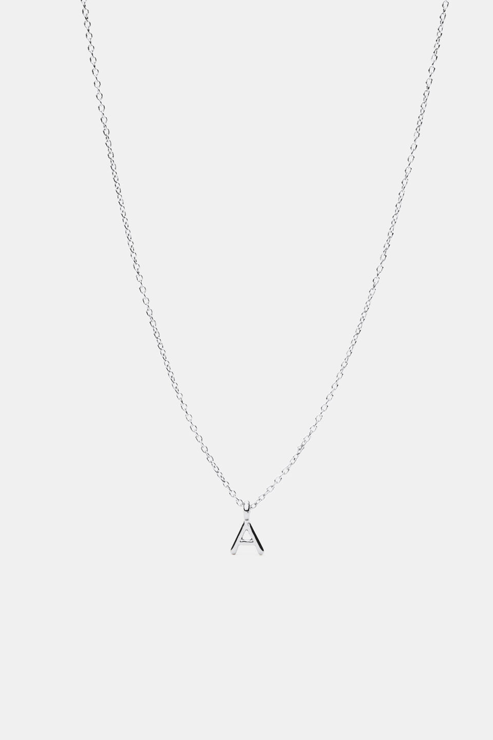Silver Alphabet Necklace  A