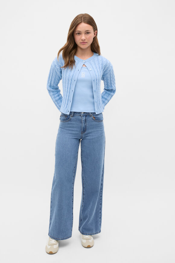 Cable Knit Cardigan  Cloud Blue  hi-res