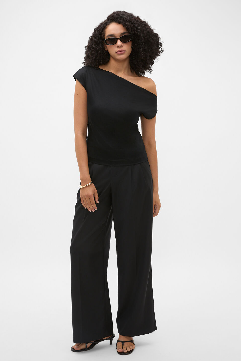 Jersey Drape Top  Black