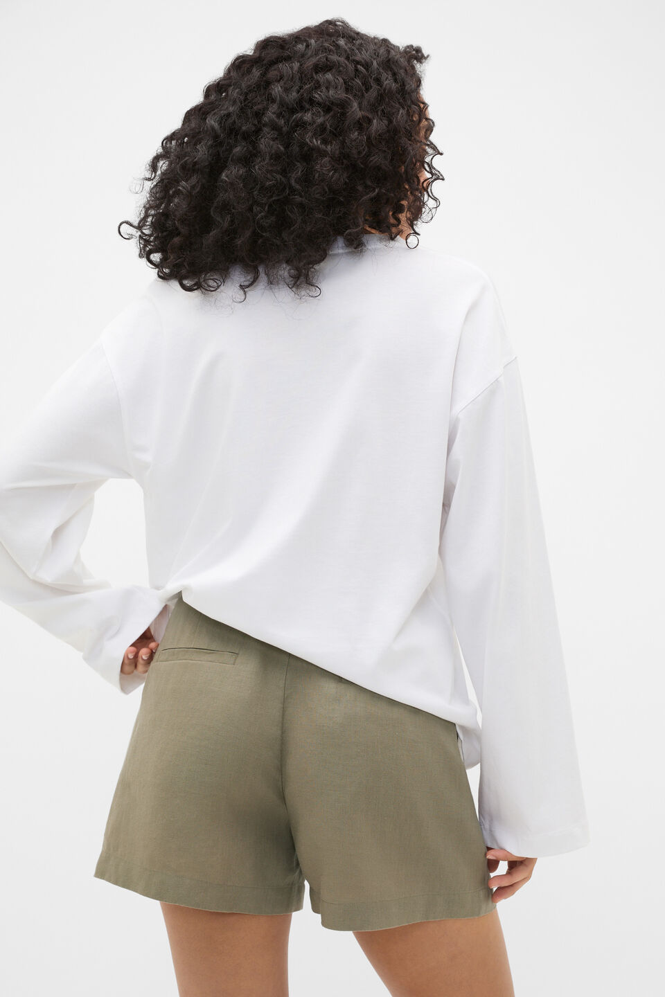 Core Linen High Rise Short  Caper