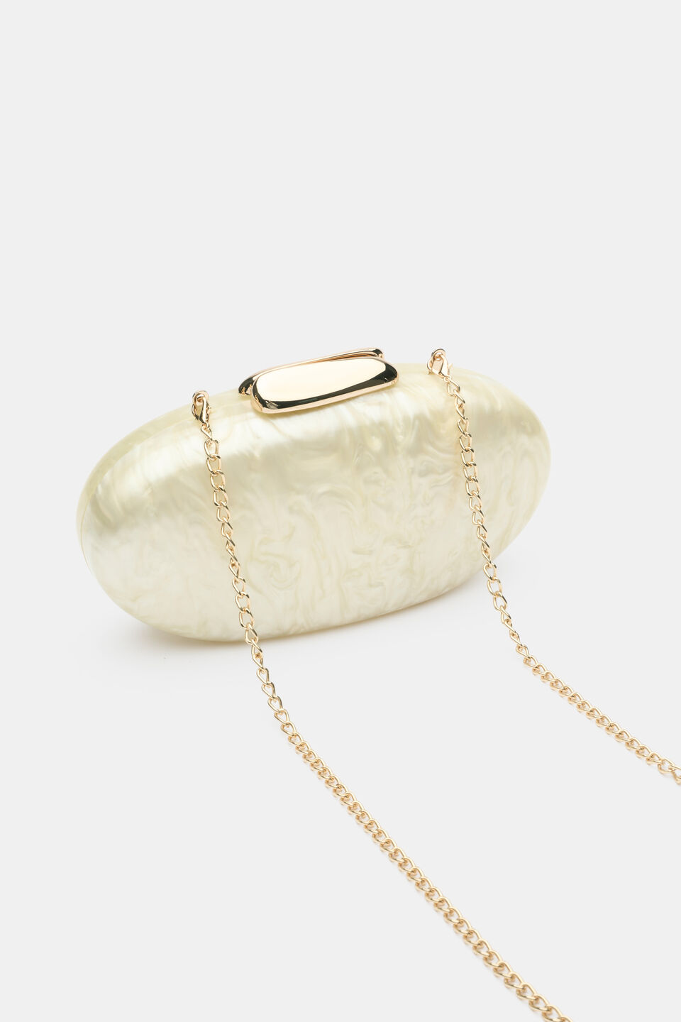 Acrylic Hardcase Clutch  Cream