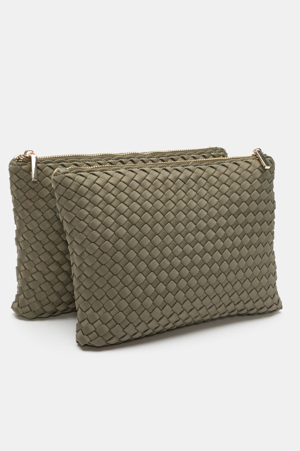 Woven Textured Mutli Pocket Bag  Caper