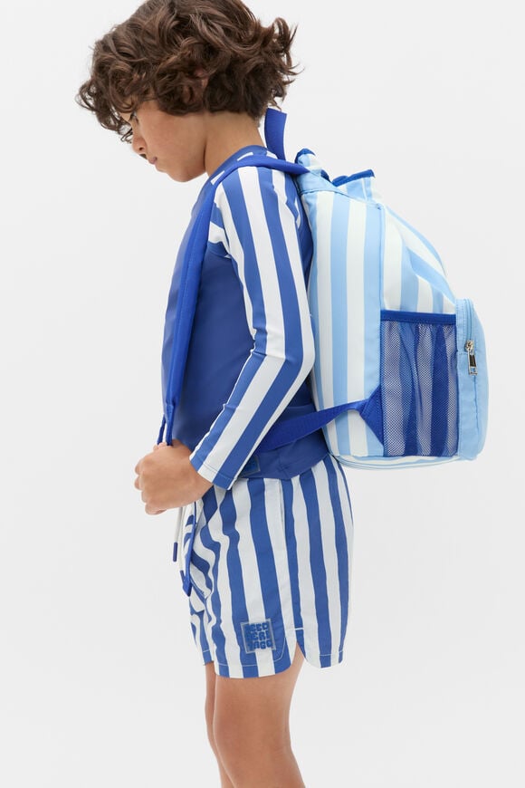 Swim Backpack  Cloud Blue Stripe  hi-res