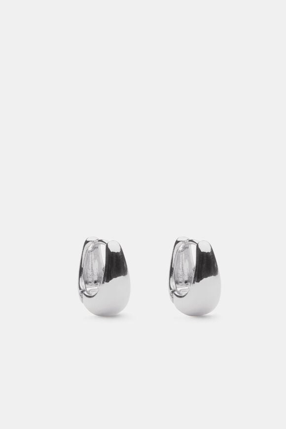 Small Hinge Hoop  Silver  hi-res