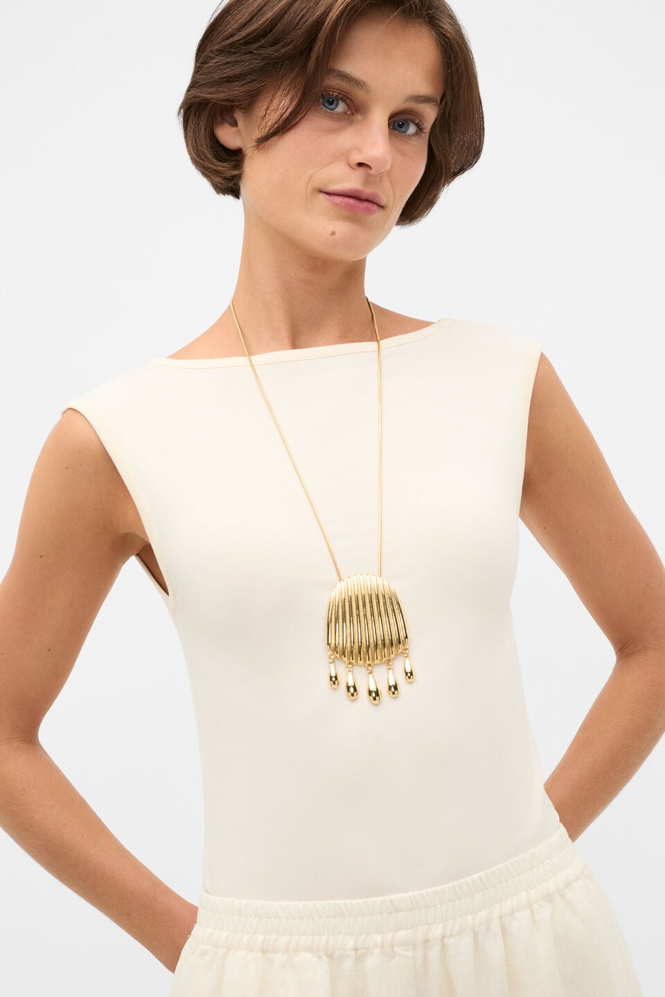 Teardrop Pendant Necklace  Gold
