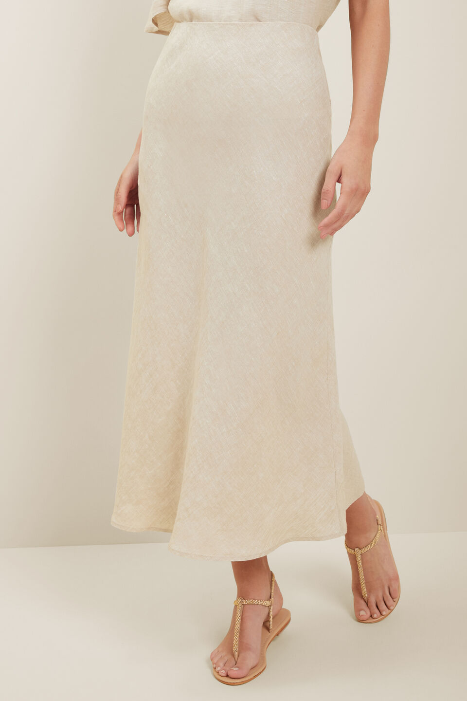 Core Linen Slip Skirt  Sandstone Cross Dye