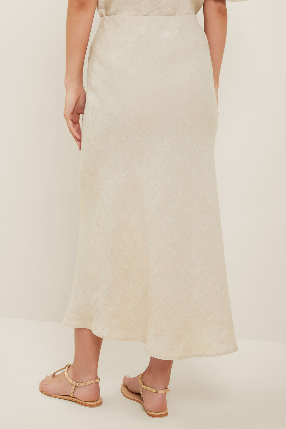Core Linen Slip Skirt  Sandstone Cross Dye