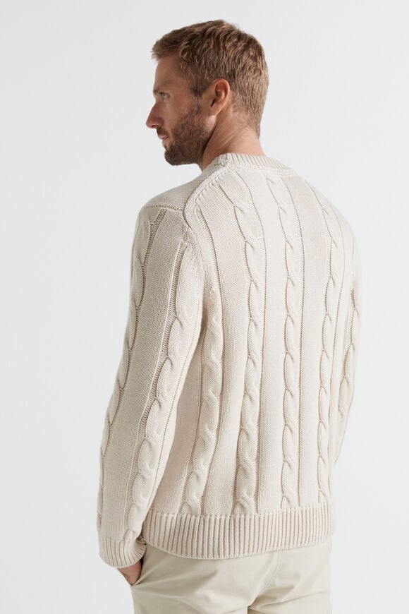 Wool Blend Cable Knit  Stone  hi-res