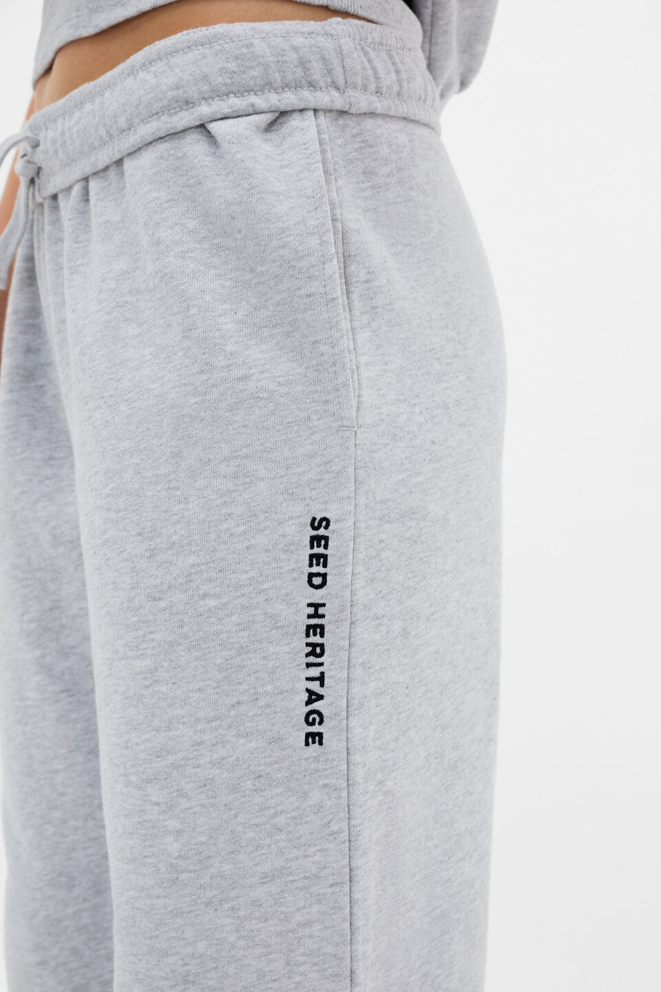 Roll Waist Logo Track Pant  Cloud Grey Marle