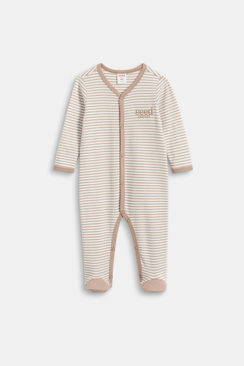 Logo Stripe Snap Jumpsuit  Acorn Stripe