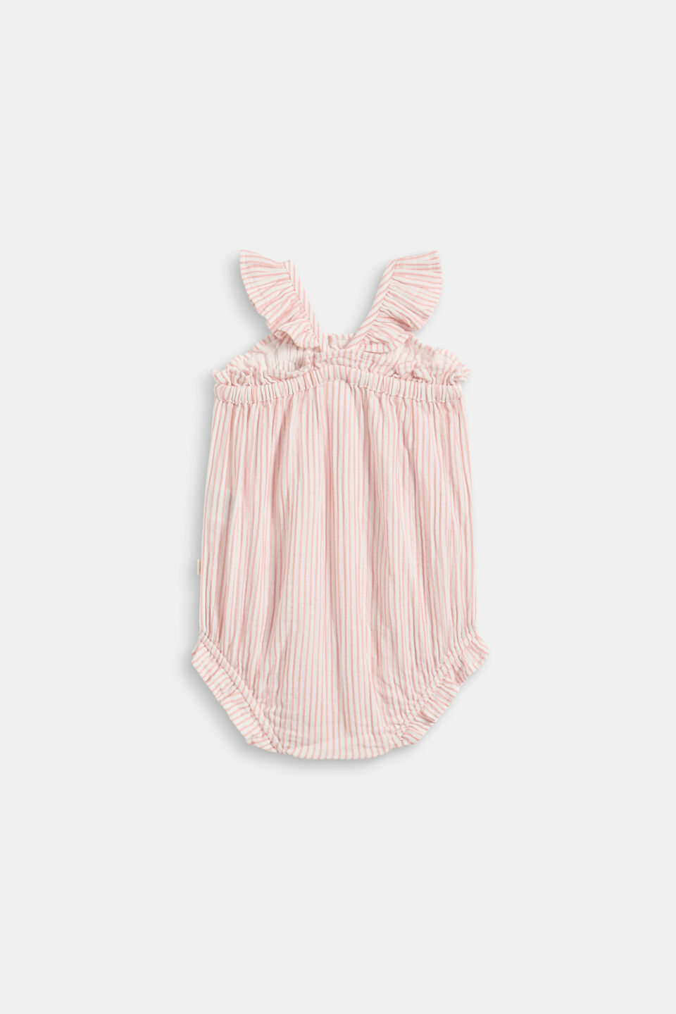 Stripe Frill Romper  Blush Pink