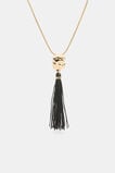 Tassel Necklace  Gold Black  hi-res