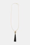 Tassel Necklace  Gold Black  hi-res