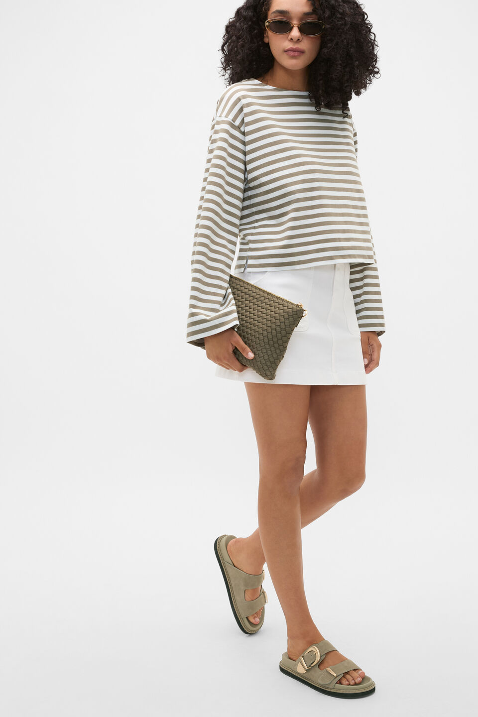 Sienna Buckle Slide  Caper Suede
