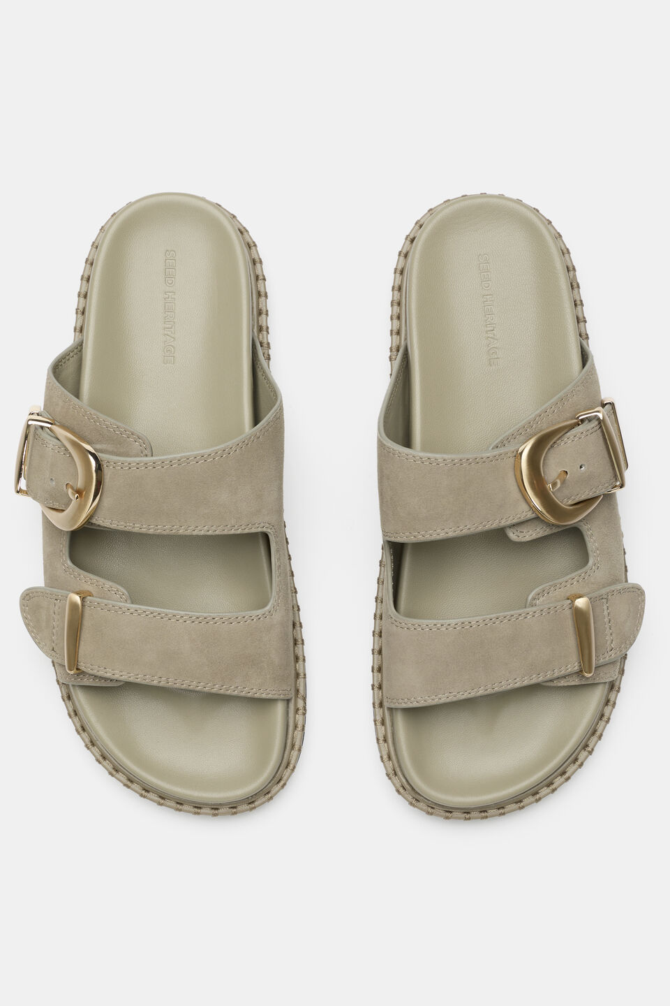Sienna Buckle Slide  Caper Suede